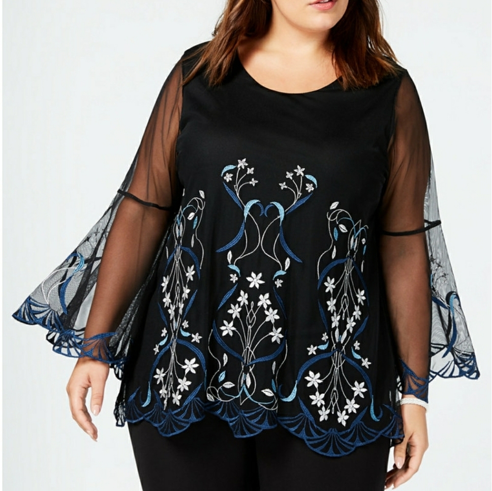 NEW ALFANI PLUS SIZE 2X EMBELLISHED TOP BLOUSE